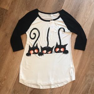 Women’s ‘cat’ 3/4 length tee